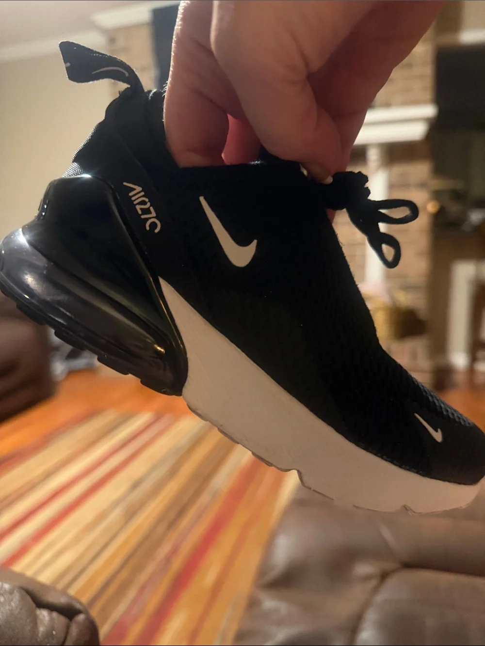 Nike Kids Black and White Air Max 270 Style Sneakers
